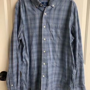 ❤️ George Men's Casual Blue Checkered Shirt Size M